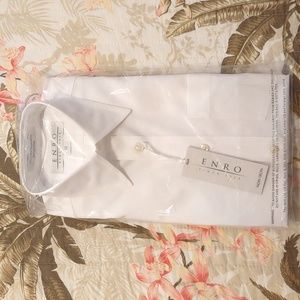 Enro boys LS white cotton no iron dress shirt sz 12 NEW